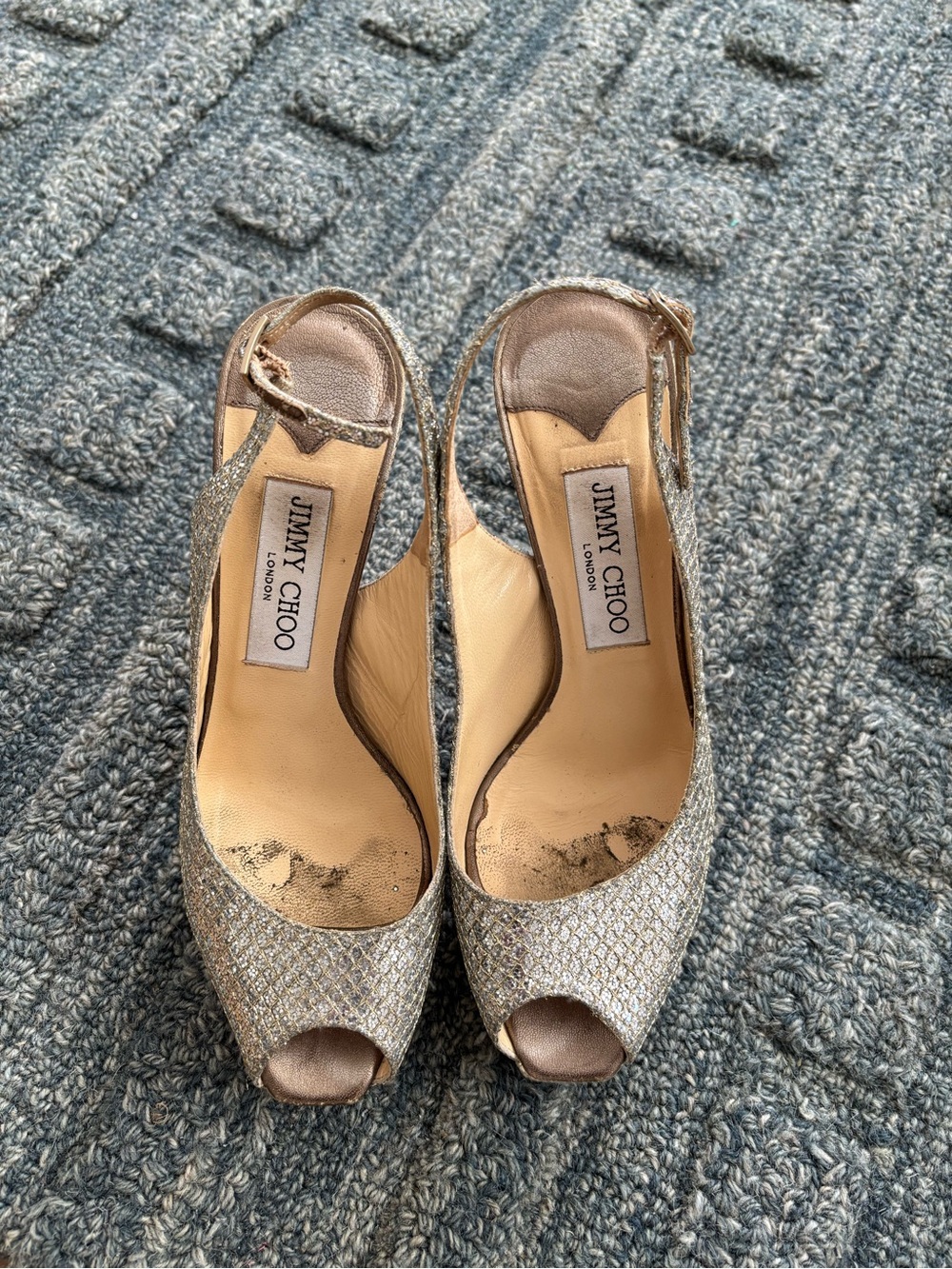 Jimmy Choo Glitter Glitter Accents Slingback Pumps